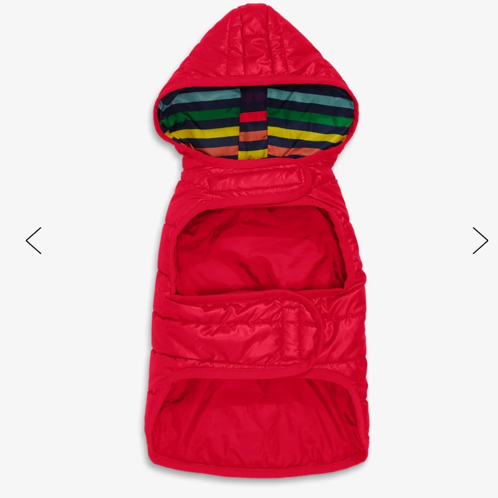Primary - Dog Pet Puffer removable hooded Jacket red Size XL